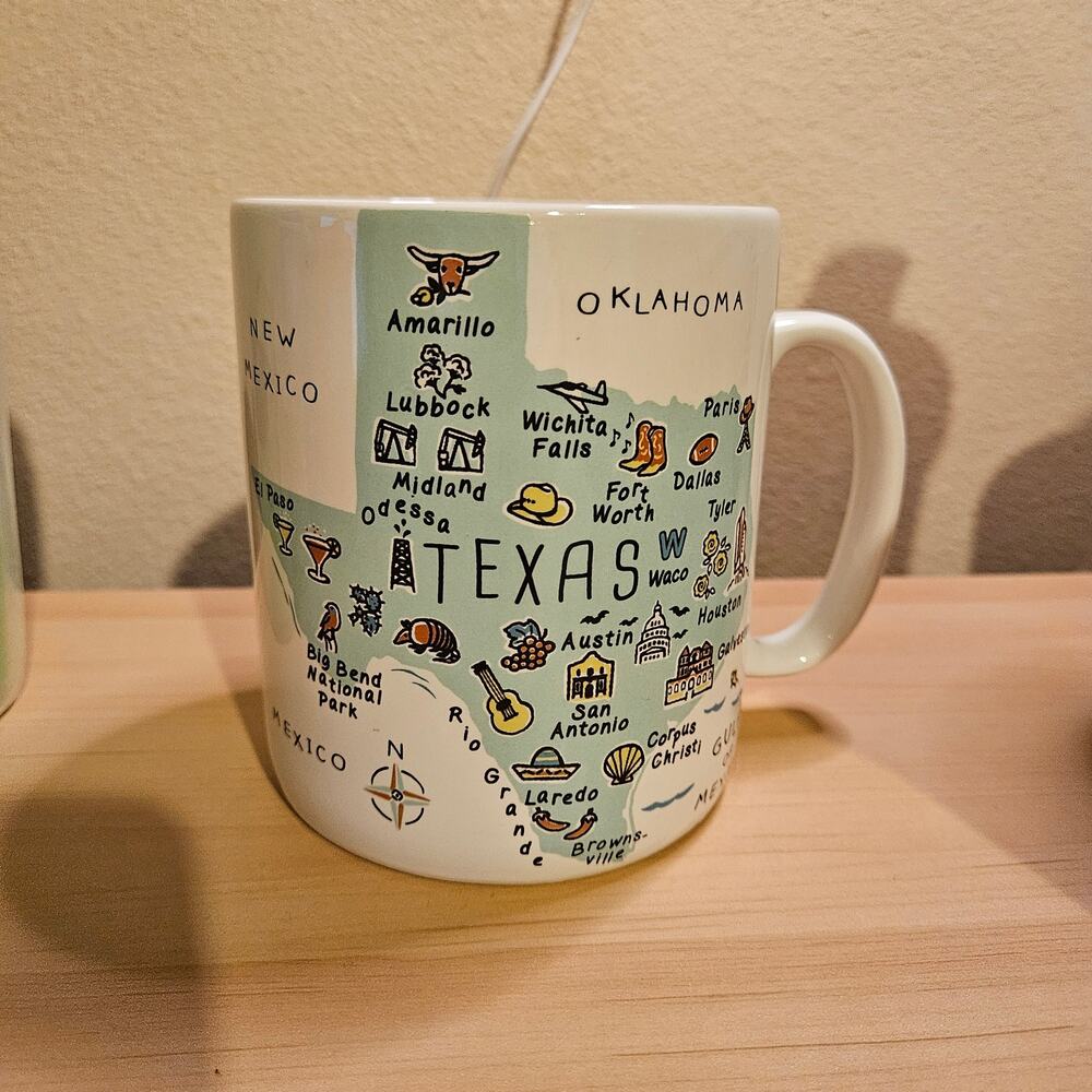 222 Fifth My Place Large Texas Porcelain Coffee Mug